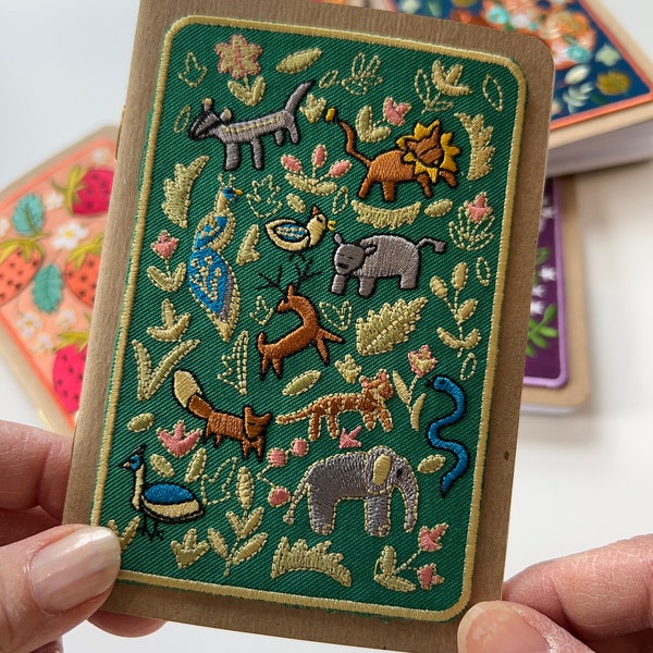 Wildlife Embroidery Pocket Notebook