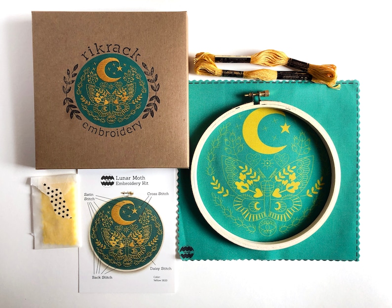 Lunar Moth Embroidery Kit