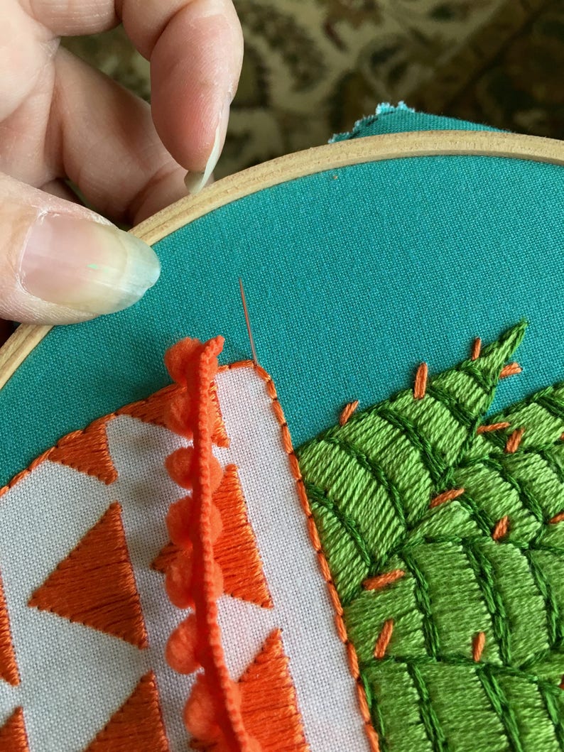 Orange Cactus Embroidery Kit