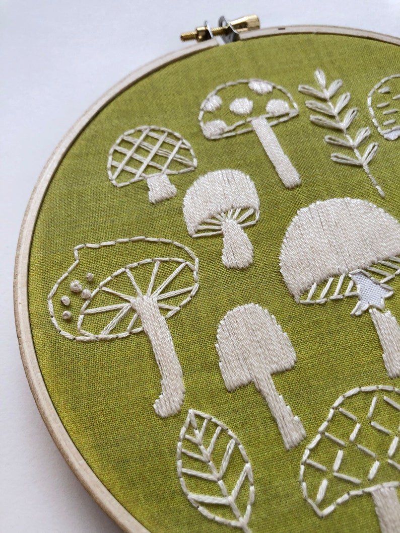 Mushrooms Embroidery Kit Etsy