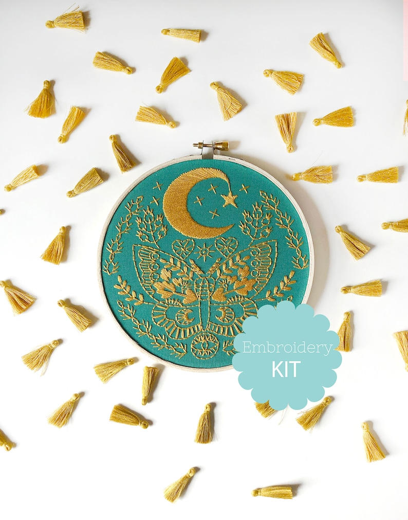Lunar Moth Embroidery Kit