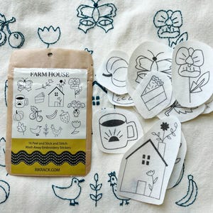 Farm House Stick and Stitch embroidery patterns