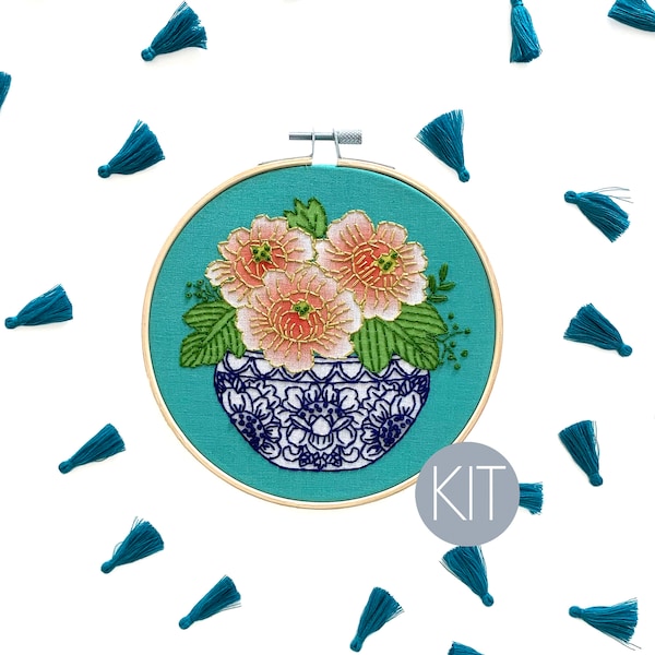 Peony Embroidery Kit