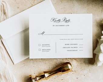 GOLDIE RSVP Card Wedding Response Reply Enclosure Card | Editable Digital Template