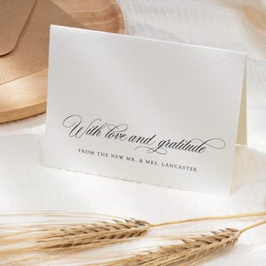 Liebe & Dankbarkeit Einfache Hochzeit Danke, Minimal gefaltet danke, Moderne Einfache Boho Hochzeitskarte Bearbeitbar