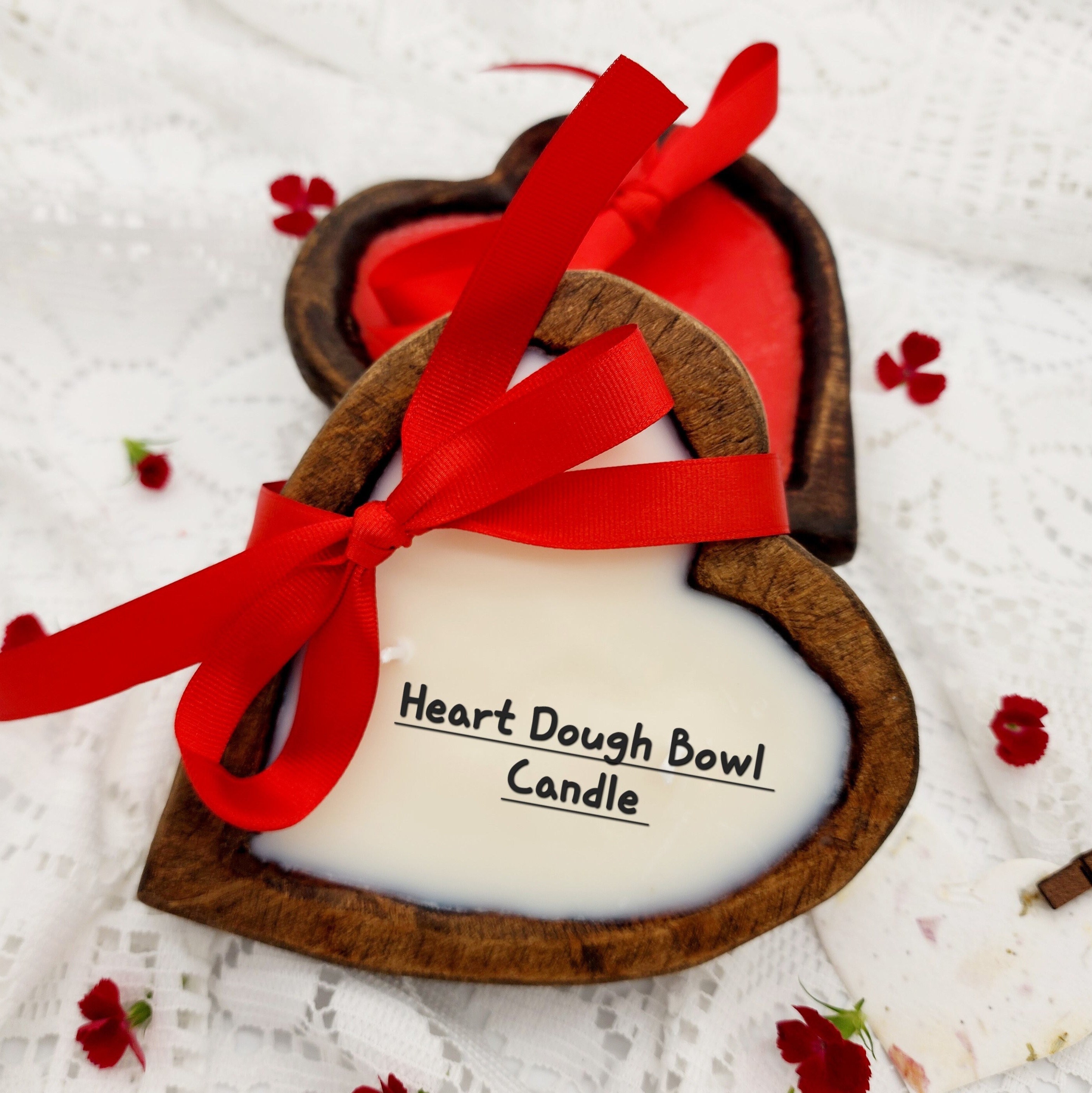 Lover'S Lane Heart Shaped Dough Bowl Candle