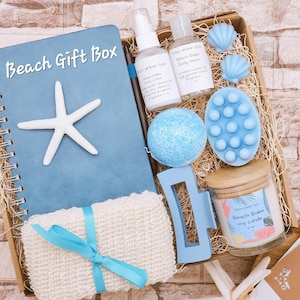 Beach Lover Gift Box: Soy Candle, Vegan Journal & Spa Set