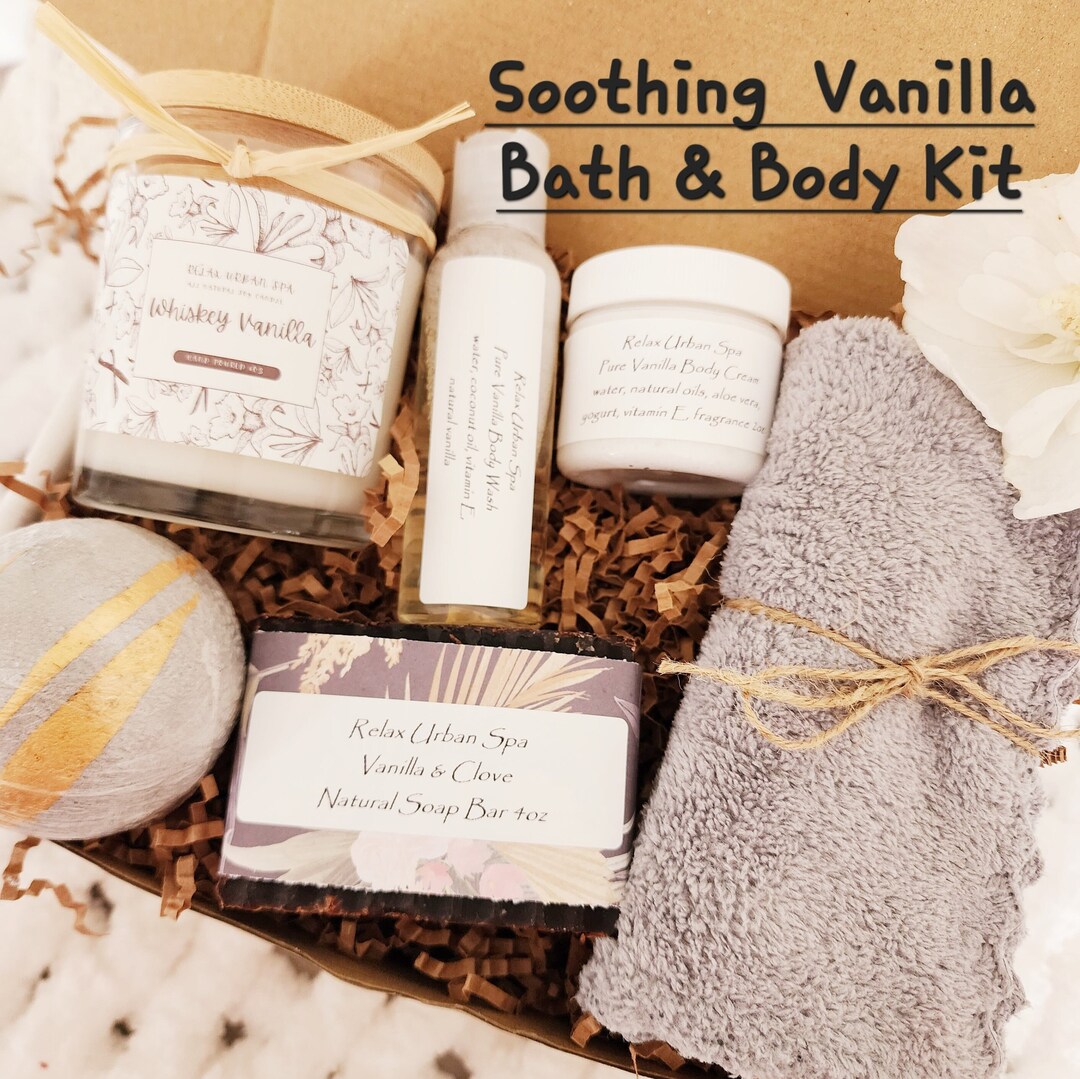 Natural Vanilla Spa Gift Box/ Birthday Gifts for Her/ Bath & Body Gift