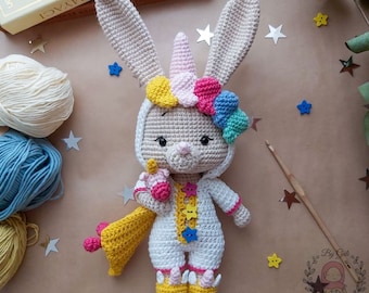 Rabbit Plush Pattern, Crochet Rabbit Pattern, Crochet Patterns, Crochet Patterns Animal, Crochet Animal, Plushie Pattern, Plush Pattern
