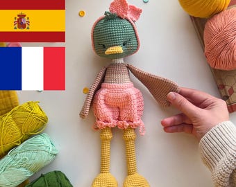 Amigurumi Duck Pattern, Duck Plush Pattern, Crochet Duck Pattern, Crochet Patterns, Crochet Cute Animals, Amigurumi Animals Girl Pattern