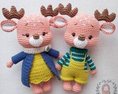 Pattern CARL CRYSTAL the DEERS - Amigurumi Crochet Sheep Pattern- Amigurumi Lamb Pattern