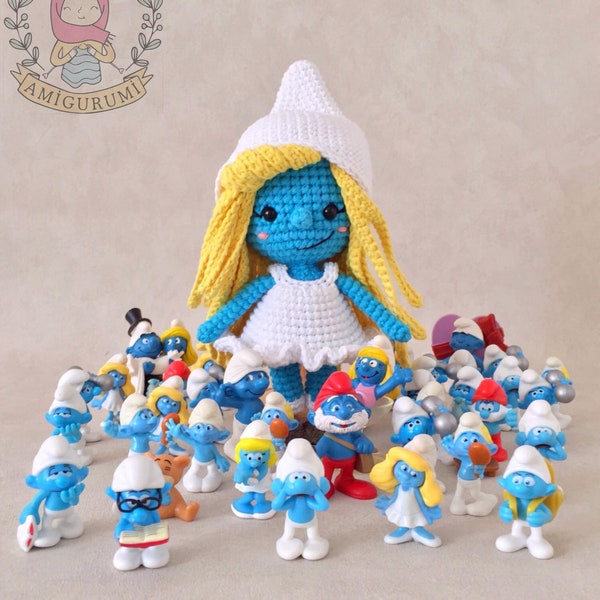 Crochet Smurfette Pattern, Crochet Smurfs Pattern, Amigurumi Doll Pattern, Crochet Patterns, Amigurumi Pattern, Crochet Patterns Amigurumi