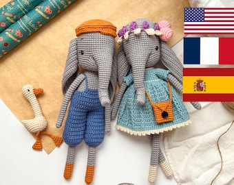 Crochet Elephant Pattern, Elephant Amigurumi Pattern, Amigurumi Pattern, Crochet Patterns Animal, Crochet Animal, Plush Pattern