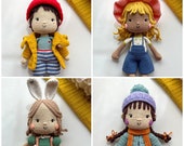 Crochet Doll Pattern, Crochet Plush Pattern, Amigurumi Girl Pattern, Amigurumi Boy Pattern, Crochet Girl Pattern, Crochet Boy Pattern