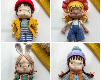 Crochet Doll Pattern, Crochet Plush Pattern, Amigurumi Girl Pattern, Amigurumi Boy Pattern, Crochet Girl Pattern, Crochet Boy Pattern