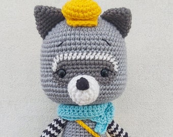 Crochet Racoon Pattern, Raccoon Pattern, Crochet Patterns, Crochet Patterns Animal, Crochet Animal, Plushie Pattern, Plush Pattern