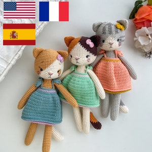 Bundle 3 in 1 Cat Pattern, Amigurumi Cat Pattern, Cat Plush Pattern, Crochet Cat Pattern, Crochet Patterns, Crochet Patterns Cute Animals