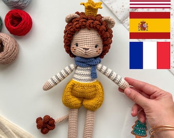 Amigurumi Lion Pattern, Lion Plush Pattern, Crochet Lion Pattern, Crochet Patterns, Crochet Cute Animals, Crochet King Lion Animals Pattern
