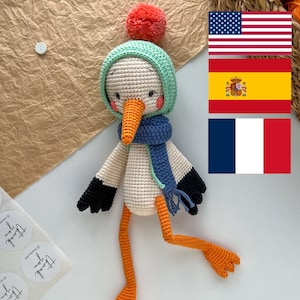 Crochet Stork Pattern, Crochet Patterns, Amigurumi Pattern, Crochet Patterns Animal, Crochet Animal, Plushie Pattern, Plush Pattern