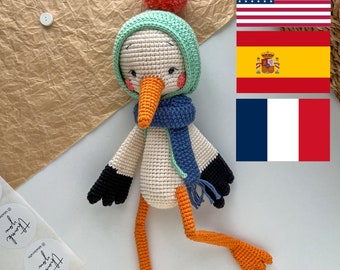 Crochet Stork Pattern, Crochet Patterns, Amigurumi Pattern, Crochet Patterns Animal, Crochet Animal, Plushie Pattern, Plush Pattern
