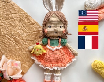Hazel the Puff Girl Pattern, Amigurumi Easter Bunny Doll Pattern, Crochet Easter Bunny Doll Pattern, Crochet Patterns, Amigurumi Pattern