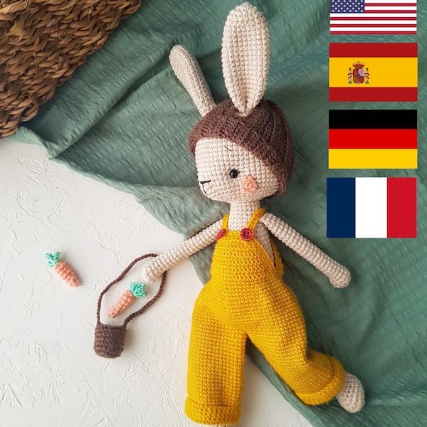 Kaninchen Plüsch-Muster, Häkelkaninchen Muster, Häkelanleitung, Häkelanleitung Tier, Häkeltier, Plushie Muster, Plüsch Muster