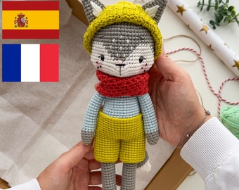 Amigurumi Wolf Pattern, Wolf Plush Pattern, Crochet Wolf Pattern, Crochet Patterns, Crochet Patterns Cute Animals, Crochet Christmas Animals