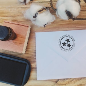 Aangepaste rubberen adresstempel, Tennessee TriStar-adresstempel, retouradresstempel
