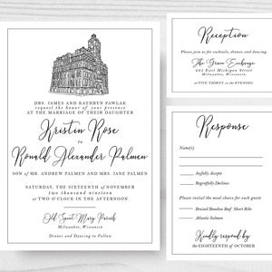 Custom Venue Illustration, Wedding Venue Drawing, Wedding Invitation Venue Sketch, Wedding Sketch, Wedding Illustration, Venue Drawing