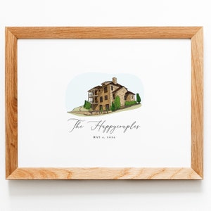 Chateau Selah in Blountville, TN Venue Illustration, Custom Wedding Gift, Wedding Venue Illustration