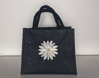 Jute Tasche, kleine Tasche, bestickt, personalisierte Geschenke
