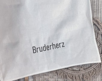 besticktes Geschirrtuch, Halbleinen, Küchentuch, personalisierte Geschenke, Bruder