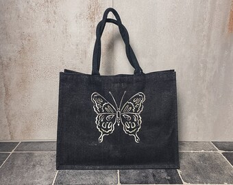 Jute Tasche / Groß / personalisiert / Geschenk / Schmetterling
