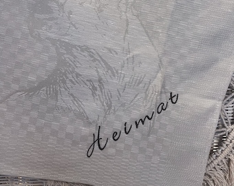besticktes Küchentuch, Geschirrtuch, Hirsch, personalisierte Geschenke, Halbleinen