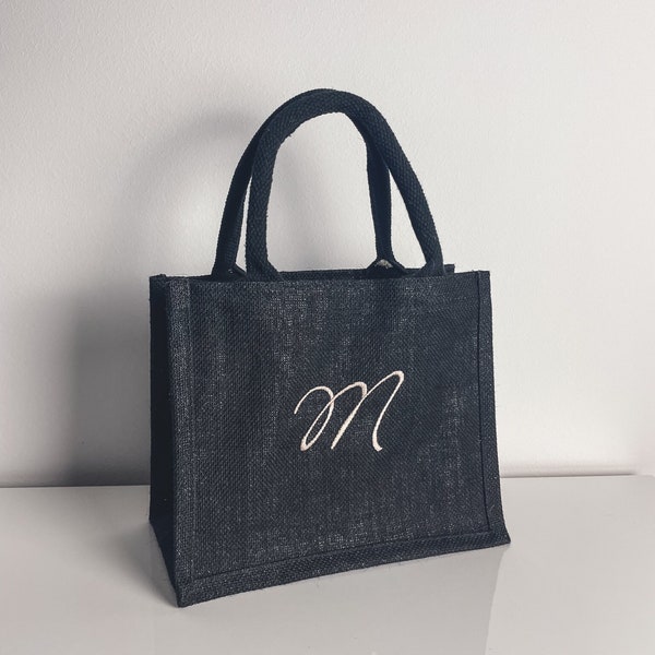 Jute Tasche, kleine Tasche, Initialen, personalisierte Geschenke, Goodie Bag, Name