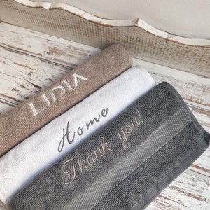 Gästehandtuch, besticktes Handtuch mit Name, Wort, Spruch, Geschenk, Dankeschön