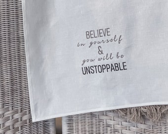 besticktes Küchentuch, Geschirrtuch, Spruch, Halbleinen, personalisierte Geschenk