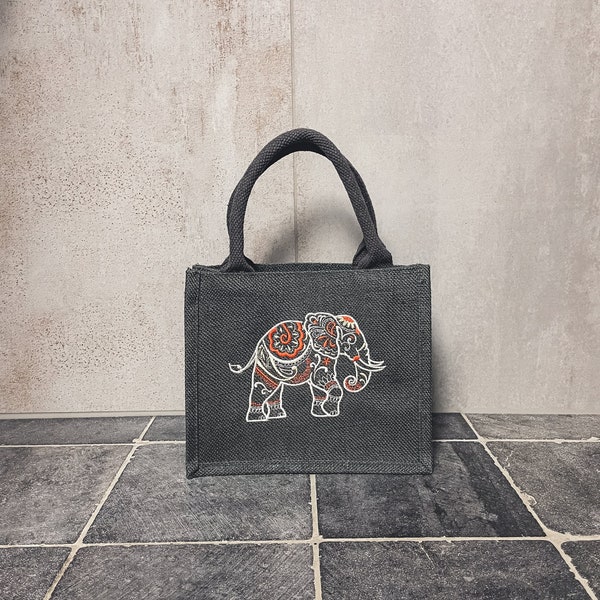 Jute Tasche / klein / personalisiert / Geschenk / Elefant