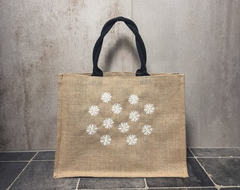 Jute Tasche / groß / Gänseblümchen / personalisiert / Geschenk