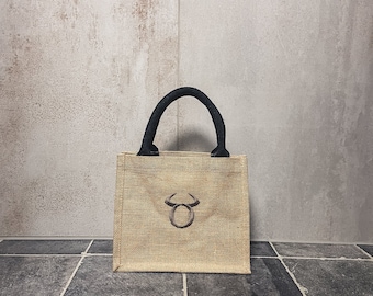 Jute Tasche / klein / Sternzeichen / Stier / Geschenk
