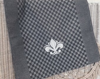 besticktes Geschirrtuch, Halbleinen, personalisierte Geschenke, Küchentuch, Muster