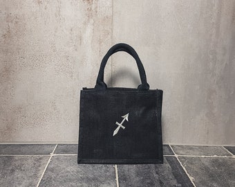 Jute Tasche / klein / Sternzeichen / Schütze / Geschenk