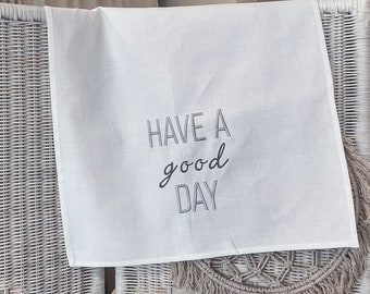 besticktes Geschirrtuch, Spruch, personalisierte Geschenk, Küchentuch