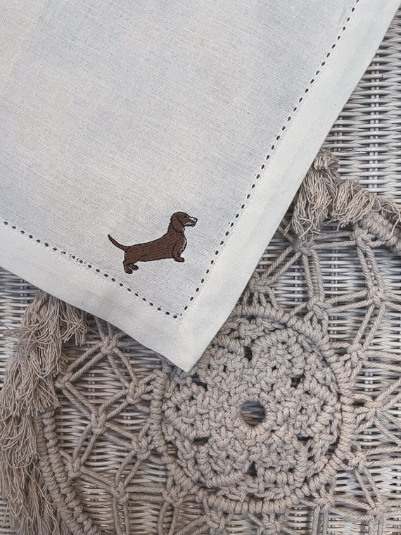 bestickte Stoffservietten, Dackel, Hund, personalisierte Geschenke, Tischdeko