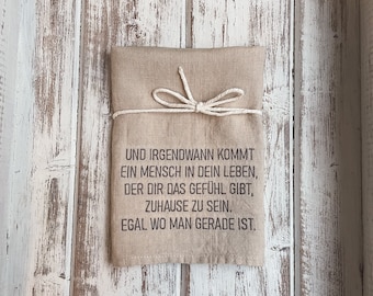 bestickte Stoffserviette, Spruch, Valentinstag, Hochzeit, personalisierte Geschenke