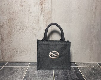 Jute Tasche / klein / Sternzeichen / Krebs / Geschenk