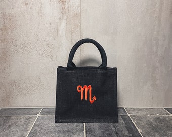 Jute Tasche / klein / Sternzeichen / Skorpion / Geschenk