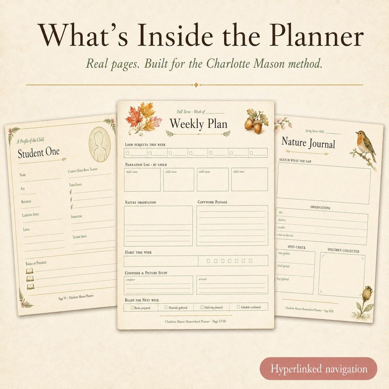 Charlotte Mason Homeschool Planner | Undated Multi-child | Loop ...