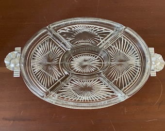 Aperitif serving tray, brutalist chrome metal tray, cocktail snack, glass aperitif cups, vintage oval tray 1950