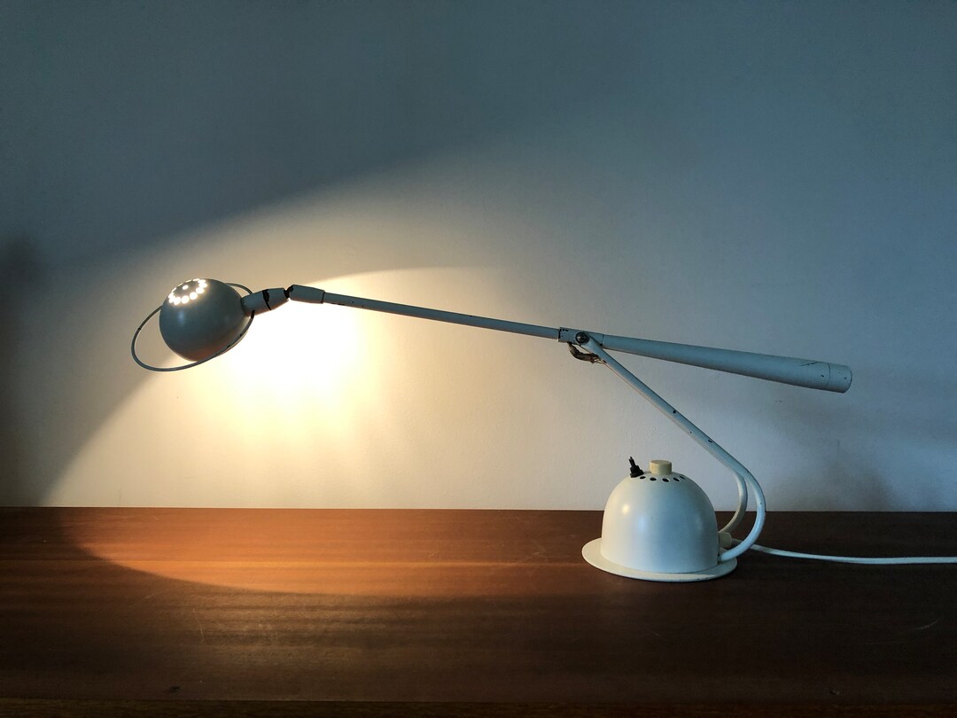 Aluminor 1980 mecedora, lampara vintage, lampara de noche, lampara